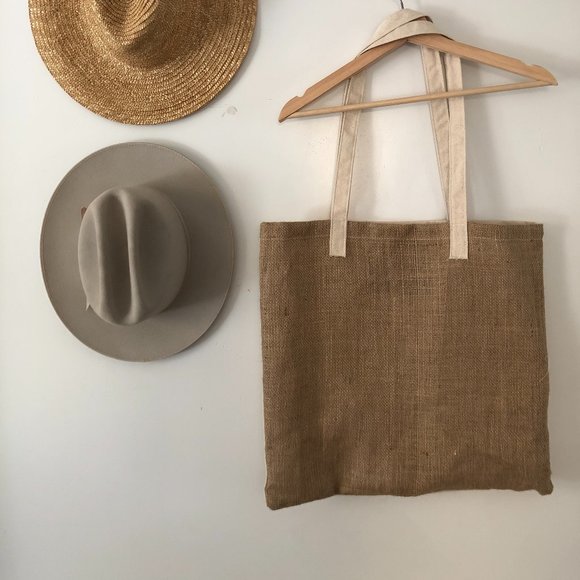 Christy Dawn Canvas and Burlap Tote Bag - Picture 3 of 3